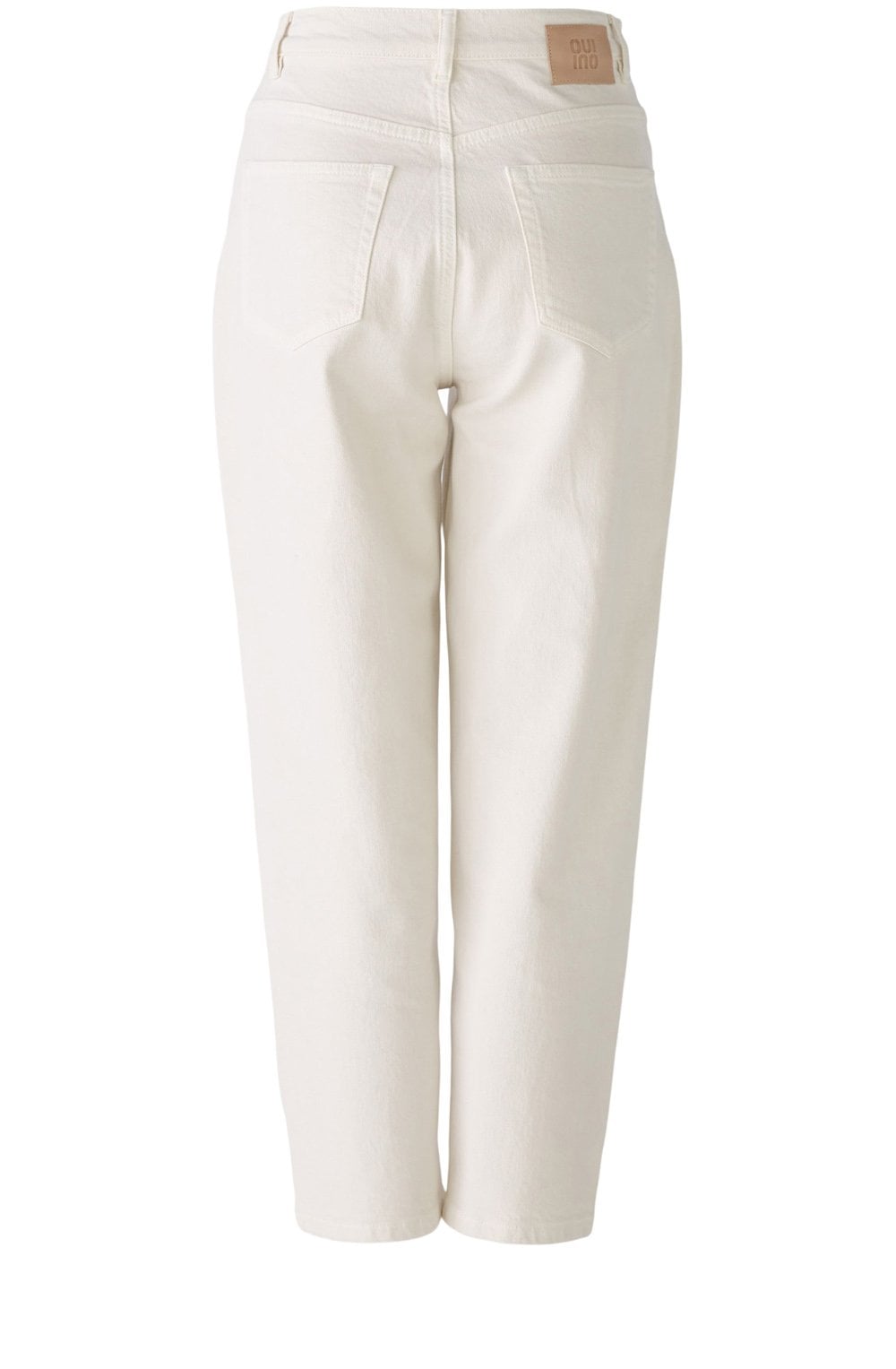 Off White Barrel Fit Cropped Jeans