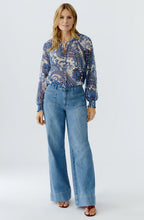 Off White Blue Paisley Print Blouse