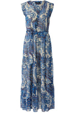 Off White Blue Paisley Print Maxi Dress