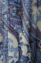 Off White Blue Paisley Print Maxi Dress
