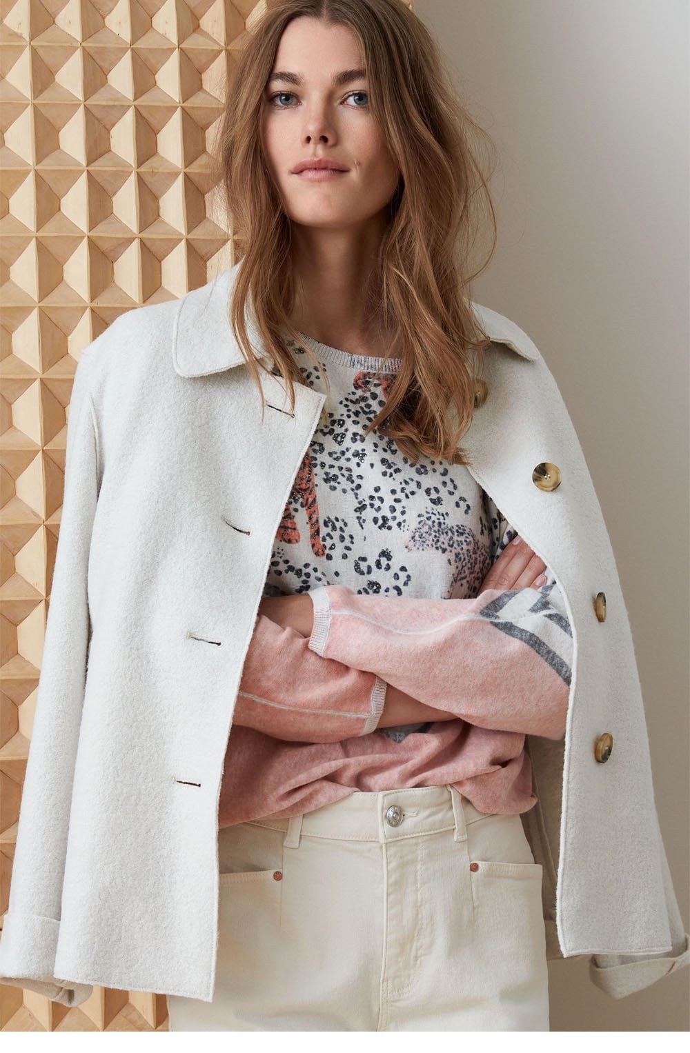 Off White Boiled Wool Jacket