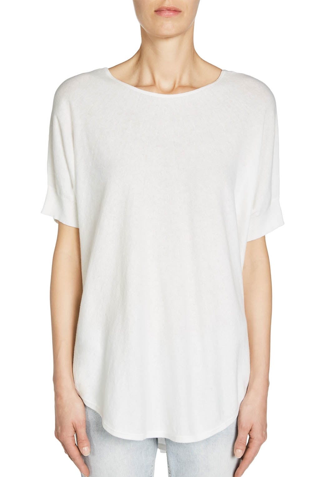 Off White Boxy Shape Top