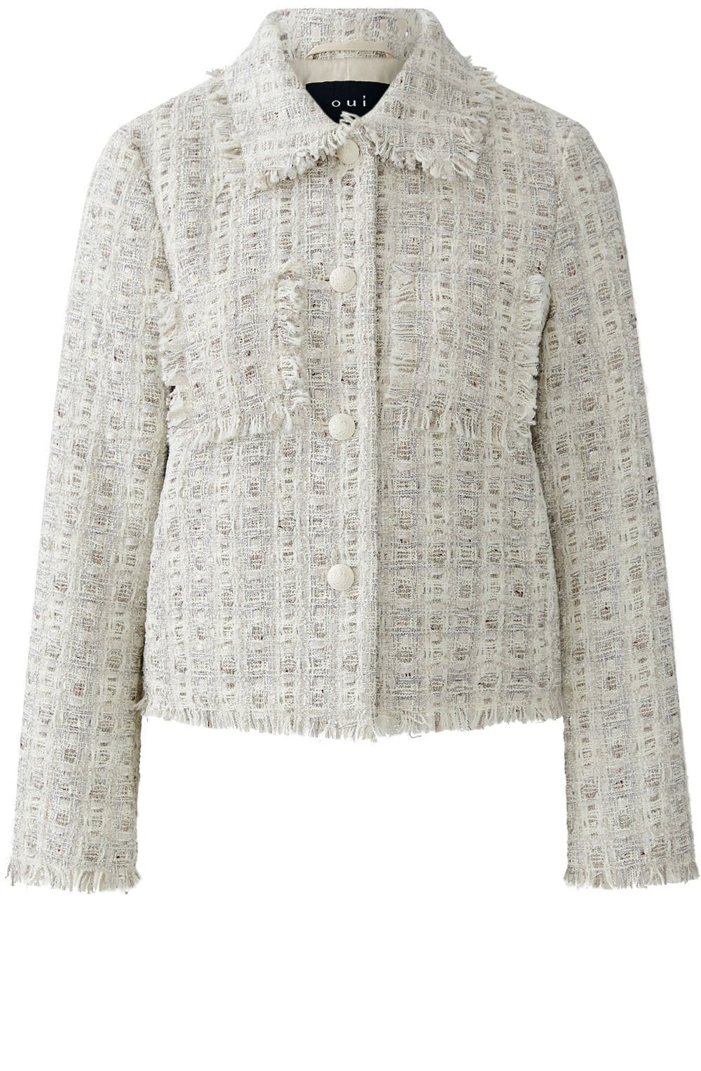 Off White Brown French Style Boucle Jacket