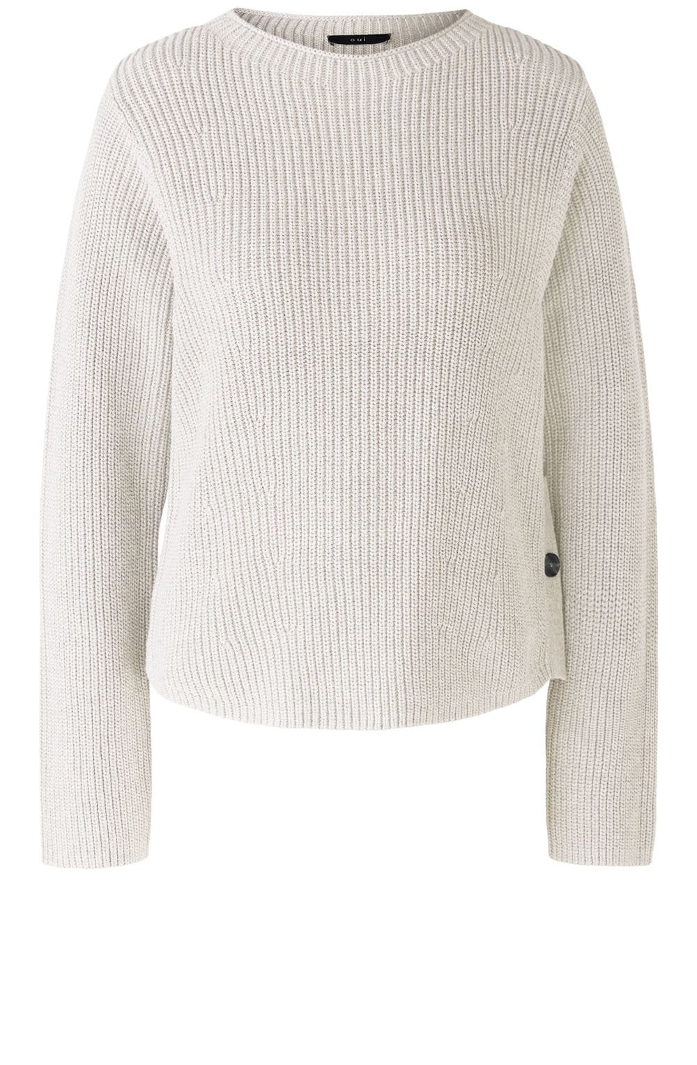 Off White Button Detailed Cotton Jumper