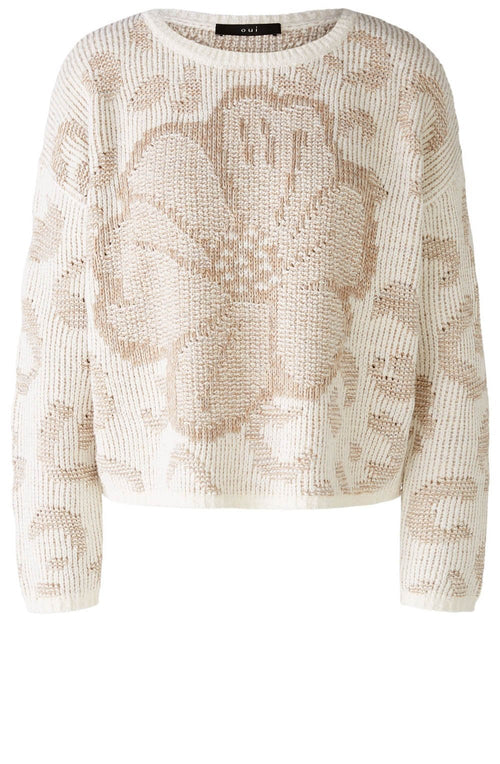 Off White Camel Flower Box Jumper