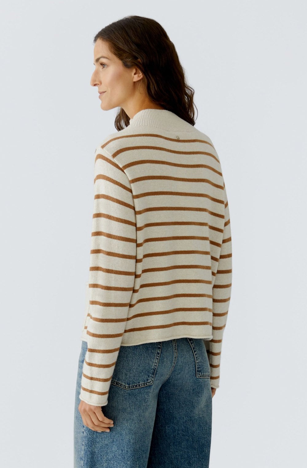 Off White Camel Striped Jumper