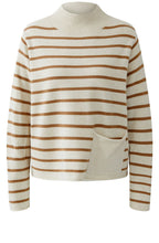 Off White Camel Striped Jumper