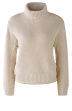 Off White Chunky Knit and Contrast Panel Jumper
