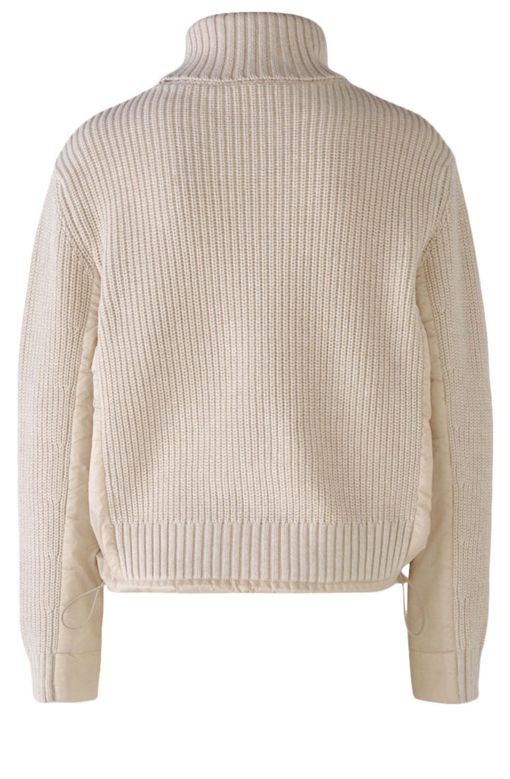 Off White Chunky Knit and Contrast Panel Jumper