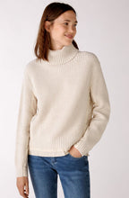 Off White Chunky Knit and Contrast Panel Jumper