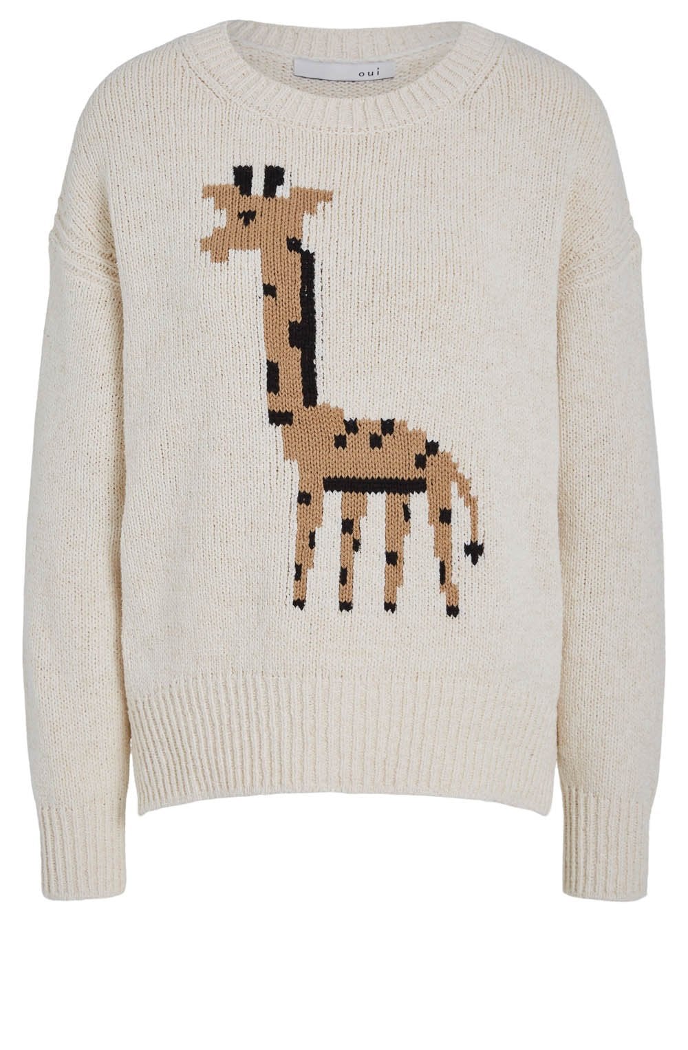 Off White Chunky Knit Giraffe Jumper