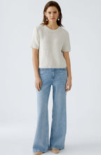 Off White Cotton Purl Knit Pullover
