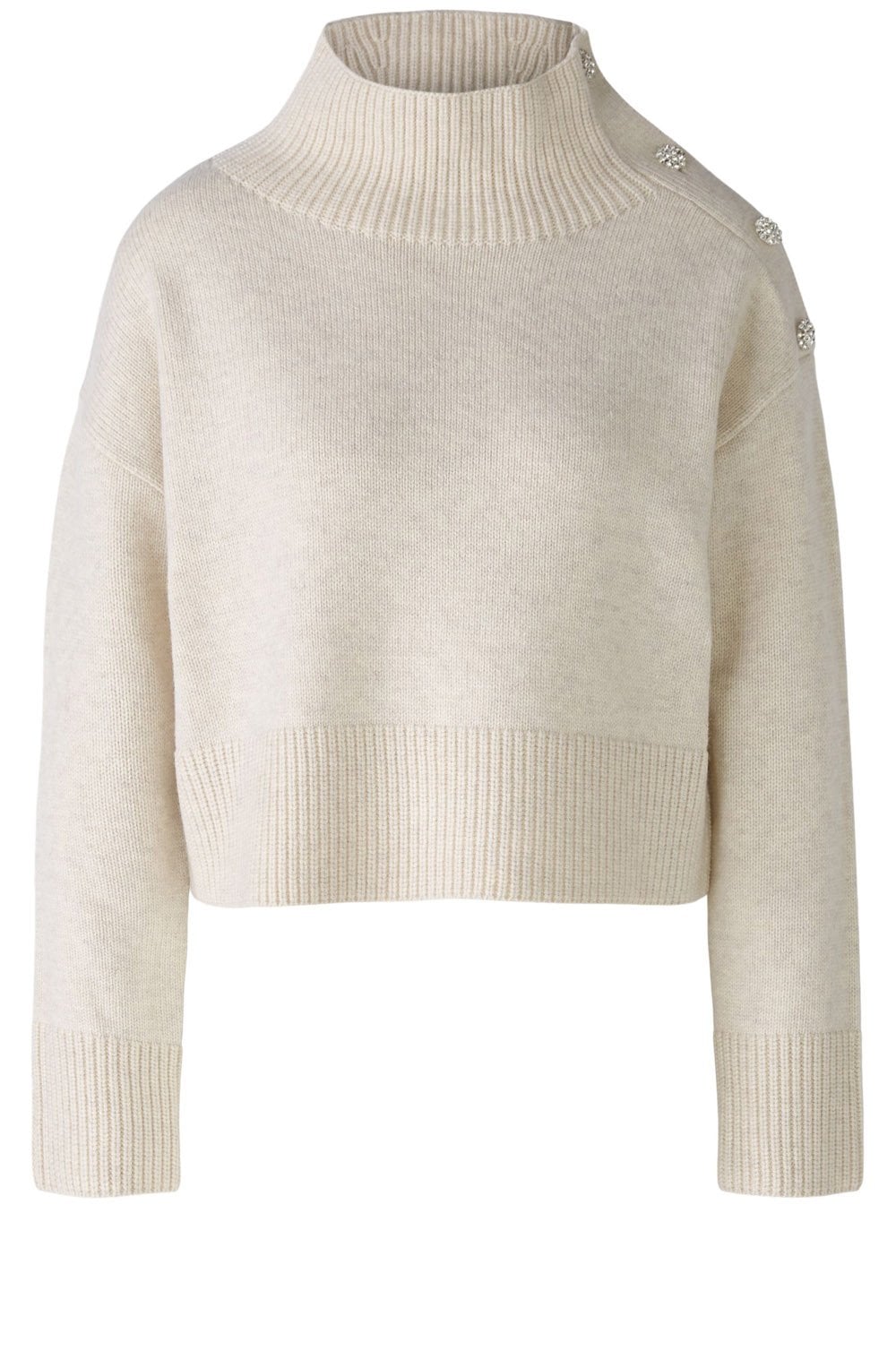 Off White Decorative Button Jumper