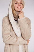Off White Faux Fur Detailed Coat