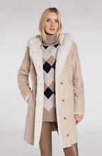 Off White Faux Fur Detailed Coat