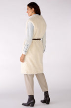 Off White Faux Fur Long Waistcoat with Belt