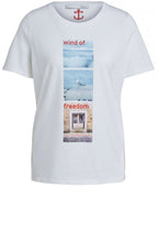 Off White Front Design T Shirt