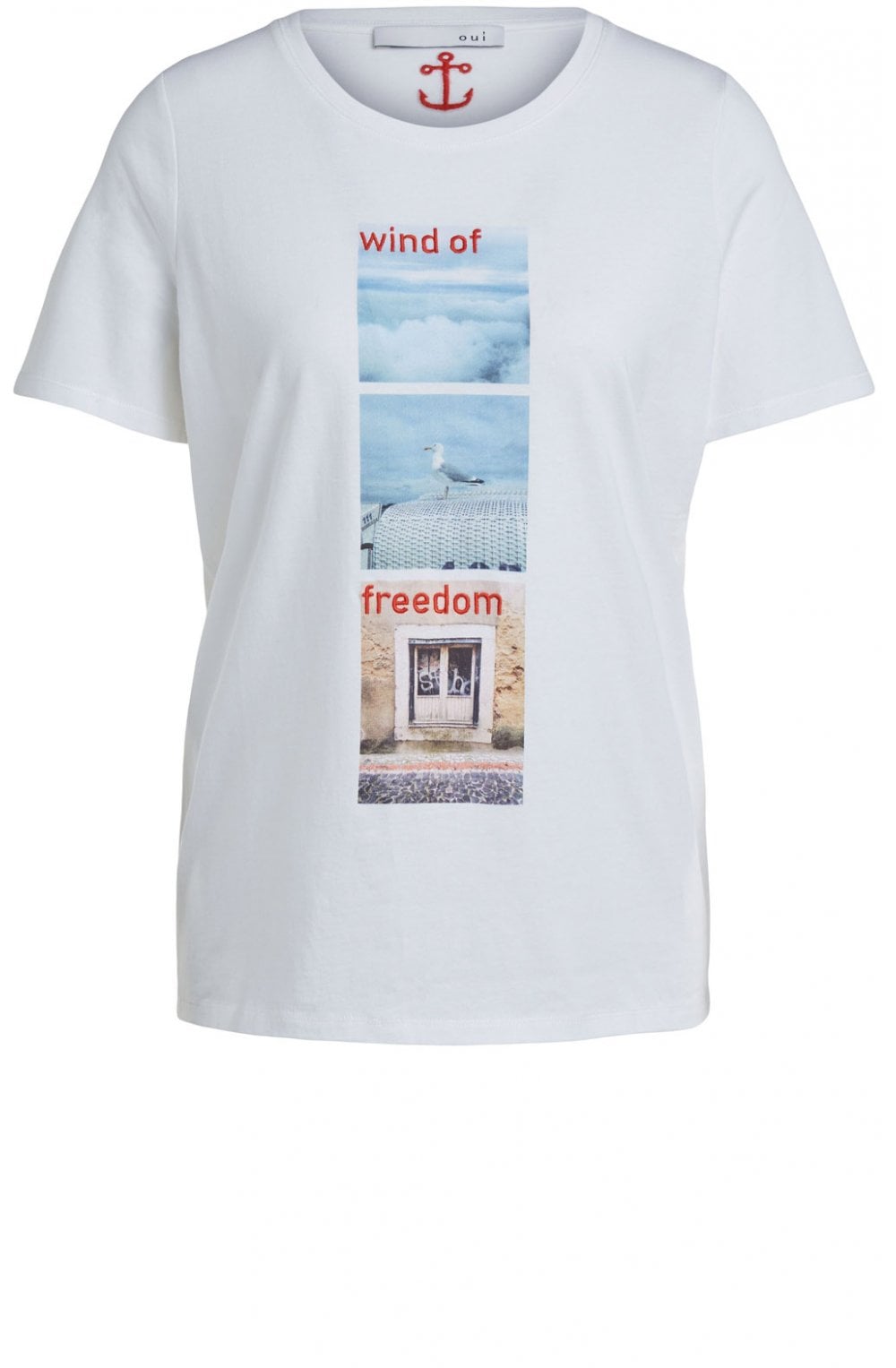 Off White Front Design T Shirt