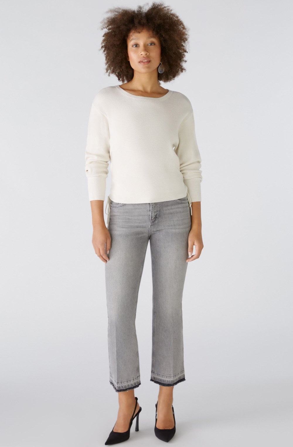 Off White Gathered Sides Jumper