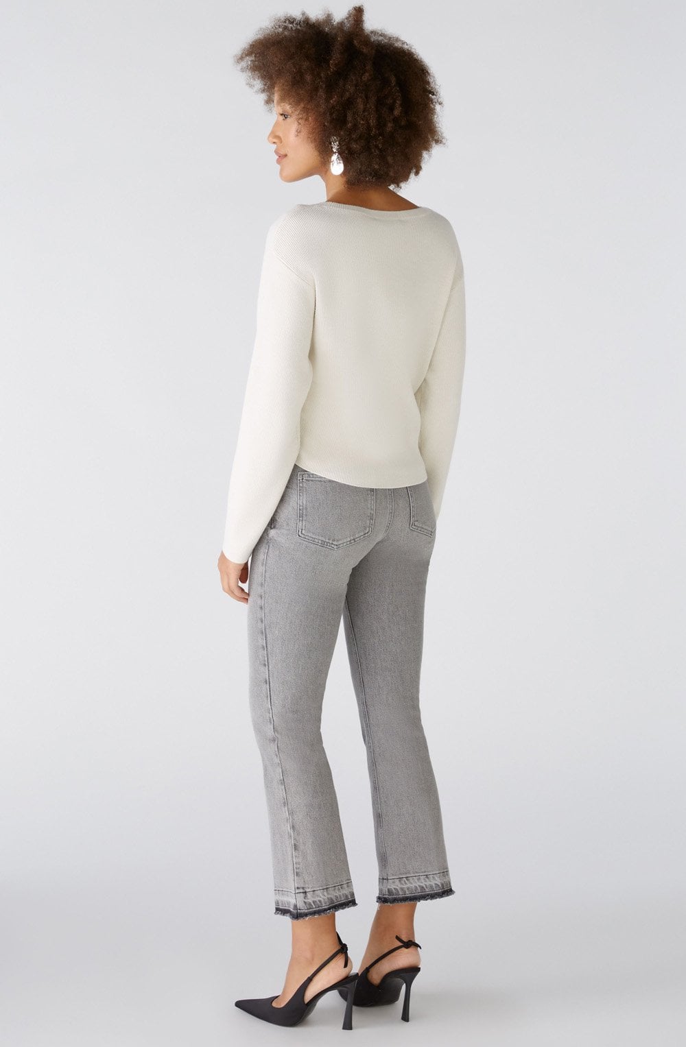 Off White Gathered Sides Jumper