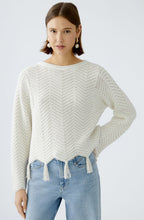 Off White Geometric Tasselled Jumper