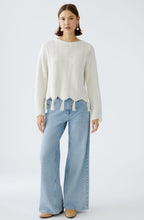 Off White Geometric Tasselled Jumper