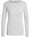 Off White & Grey Striped Top