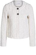 Off White Grey Textured Knit Jacket