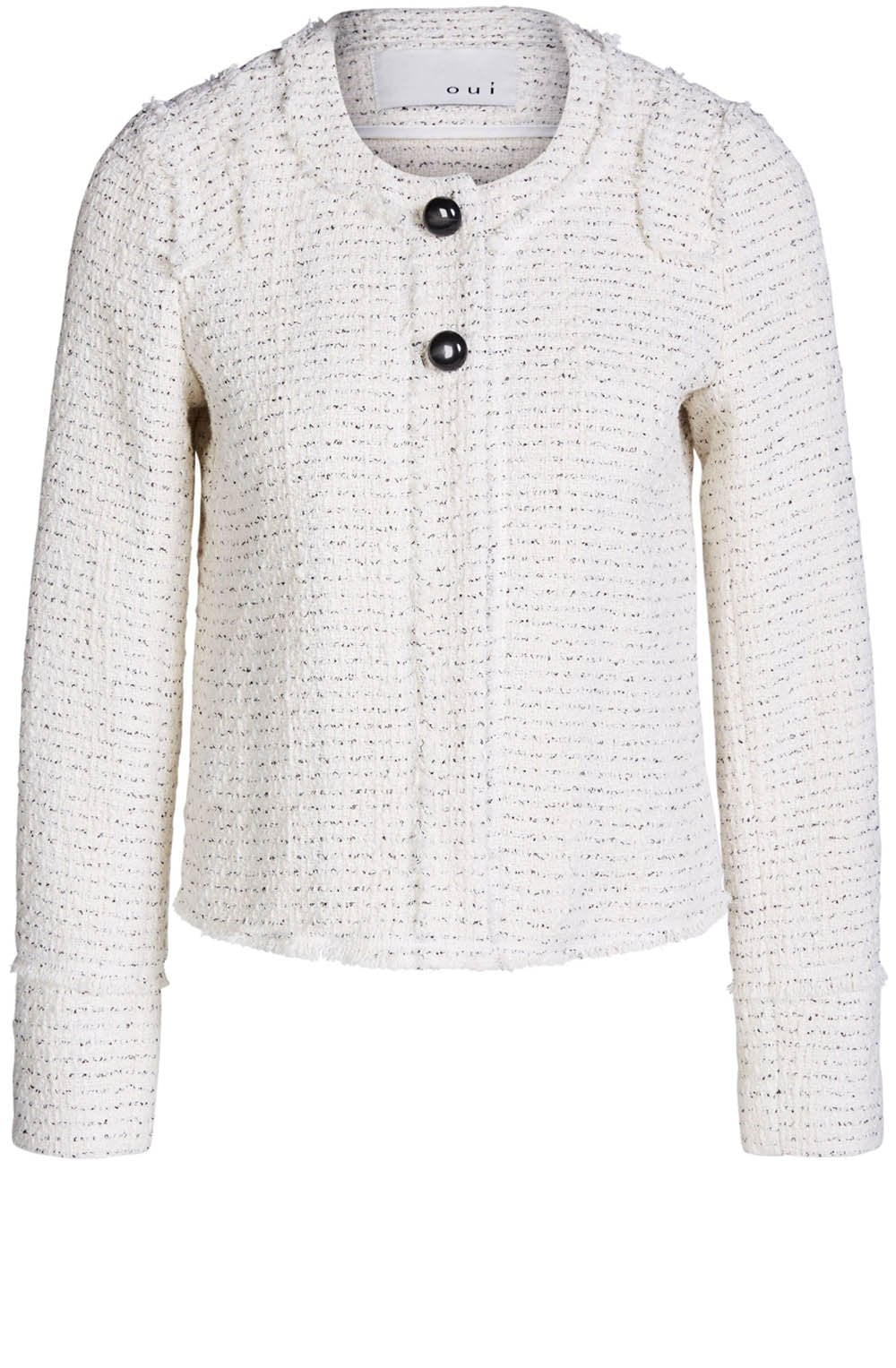 Off White Grey Textured Knit Jacket