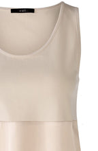 Off White Jersey and Satin Sleeveless Blouse