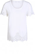 Off White Lace Detailed T Shirt