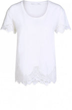 Off White Lace Detailed T Shirt