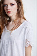 Off White Lace Detailed T Shirt