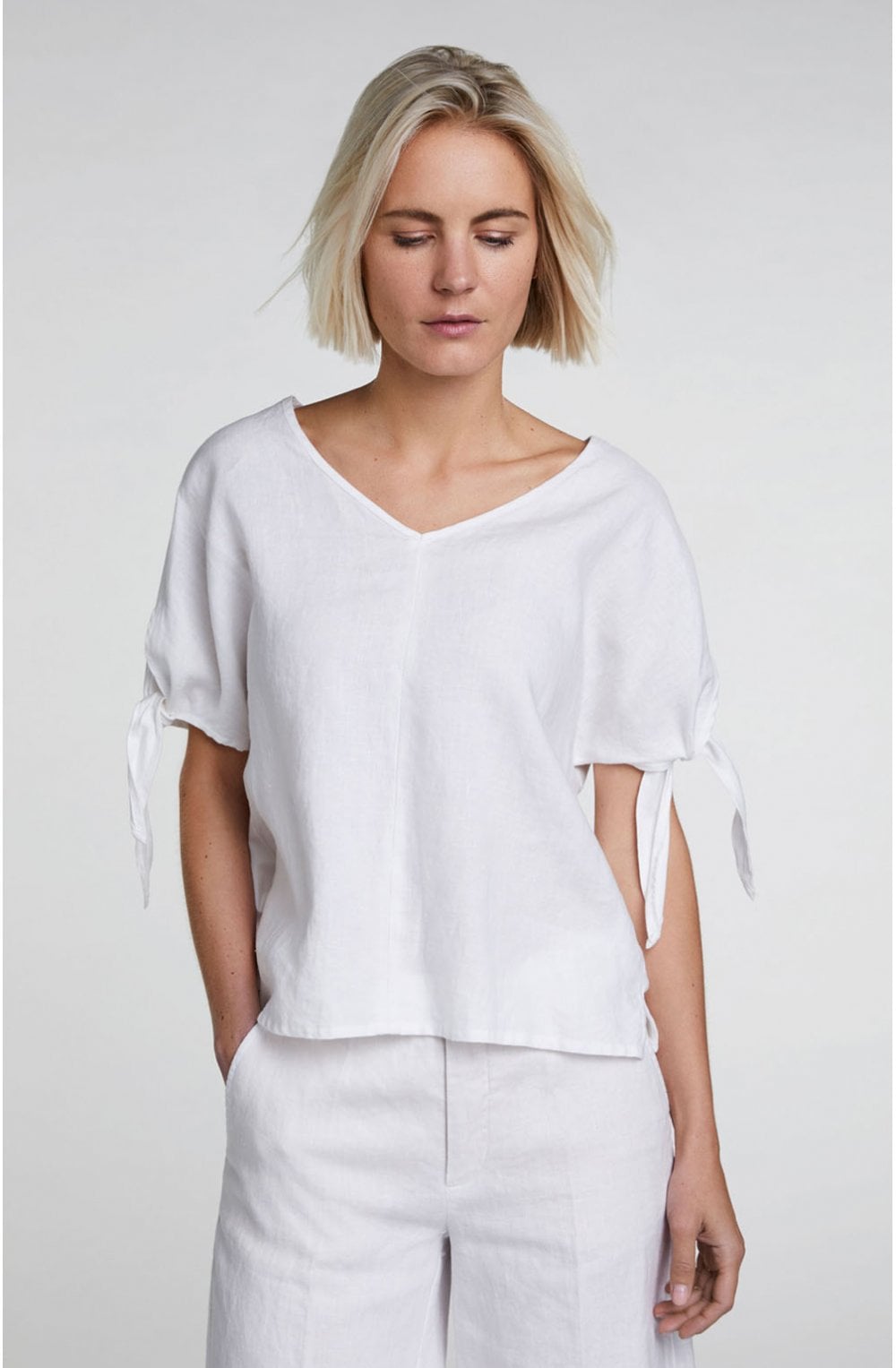 Off White Linen Blouse