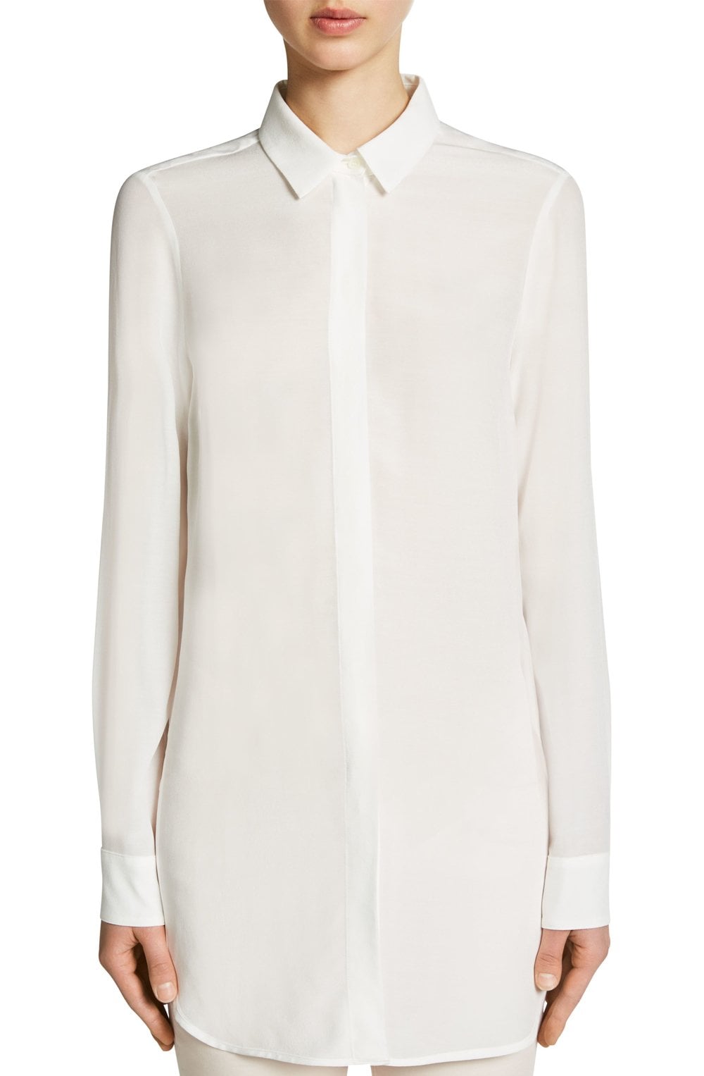 Off White Long Line Blouse