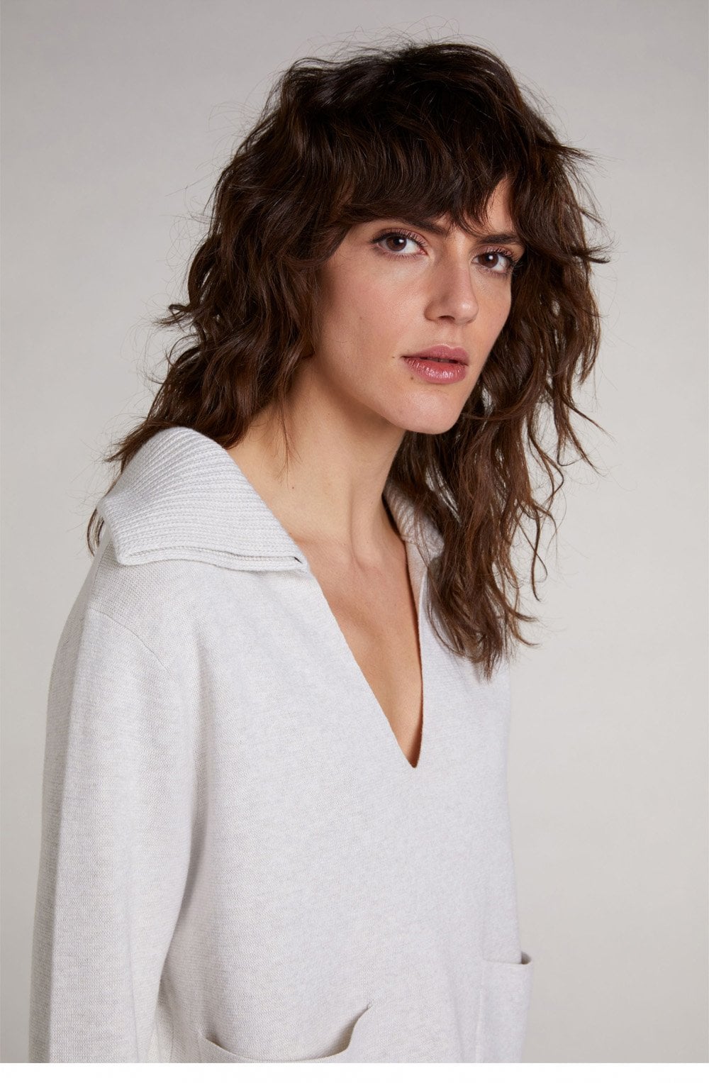 Off White Melange Jumper