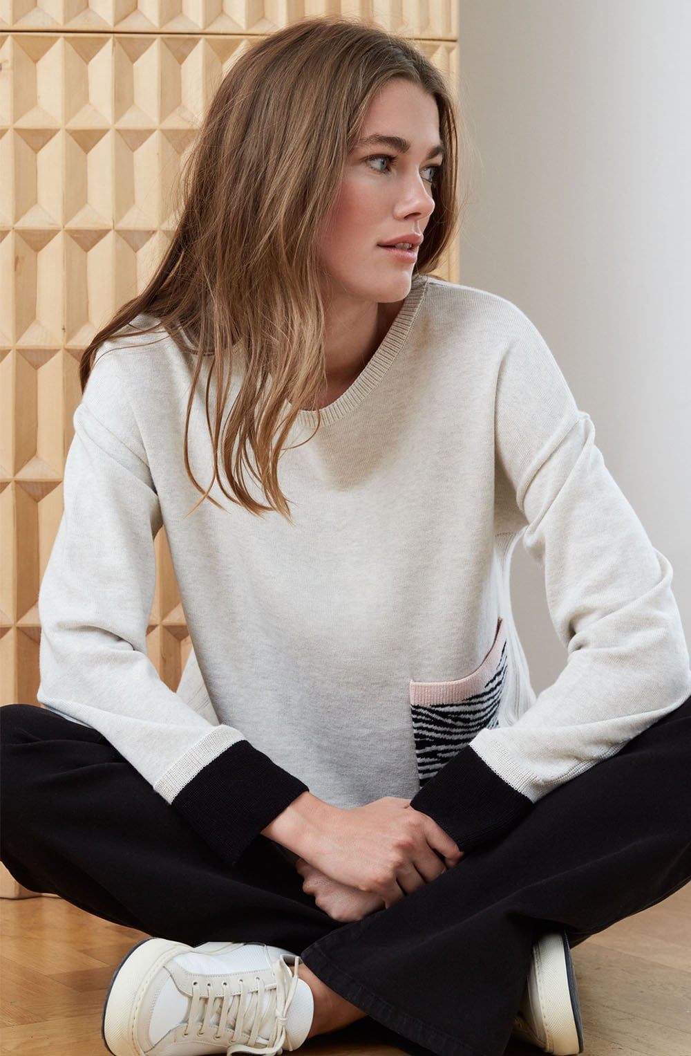 Off White Melange Jumper