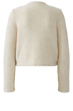Off White Melange Teddy Fleece Cardigan