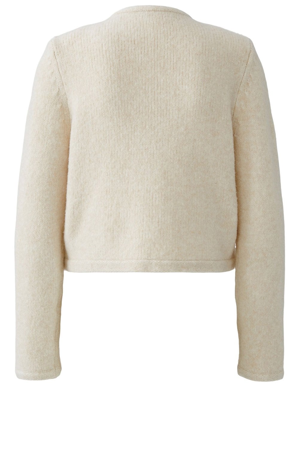 Off White Melange Teddy Fleece Cardigan