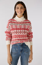 Off White Red Norwegian Style Knitted Jumper