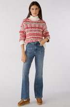 Off White Red Norwegian Style Knitted Jumper