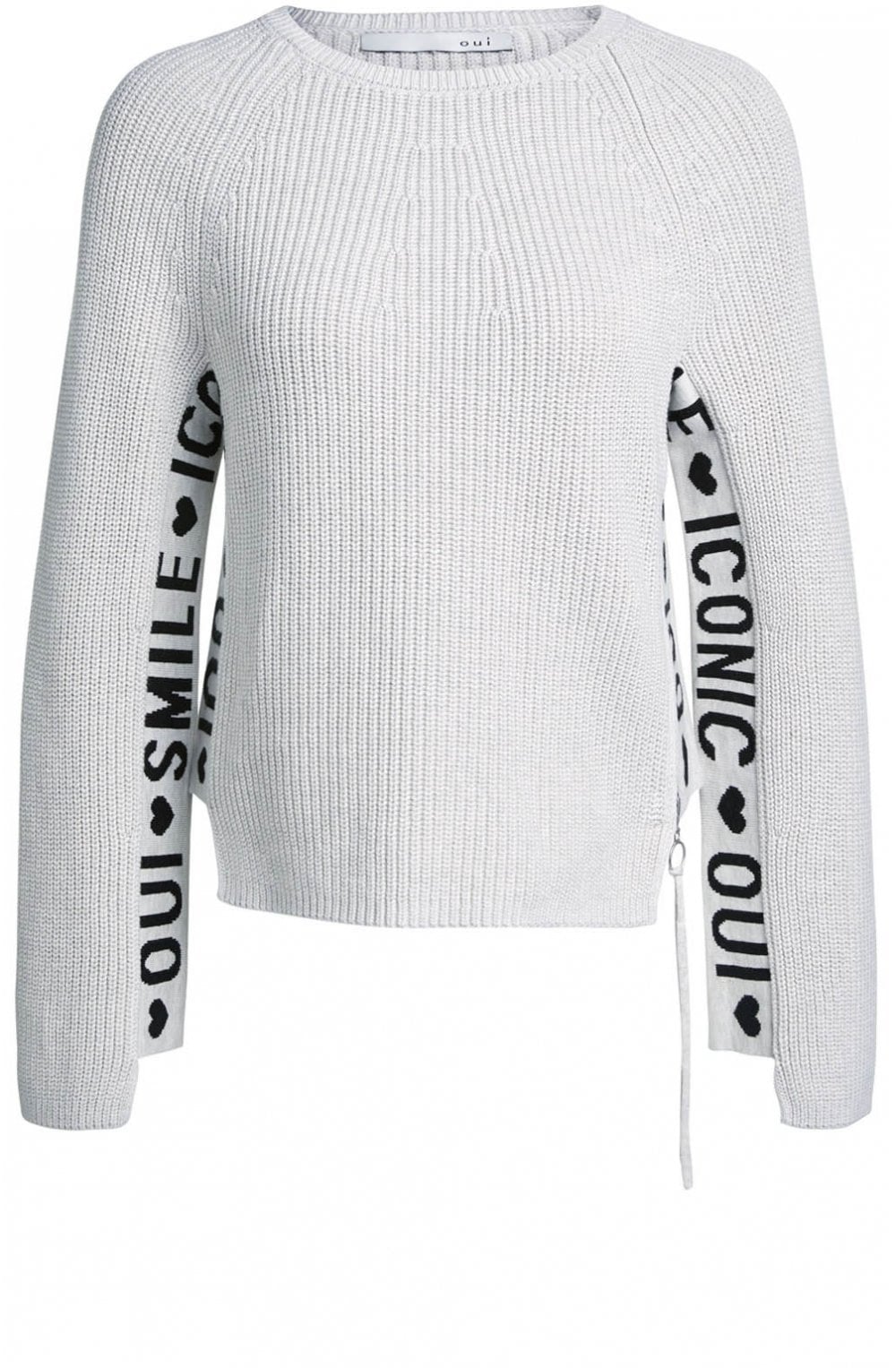 Off White Ribbed Knit Jumper