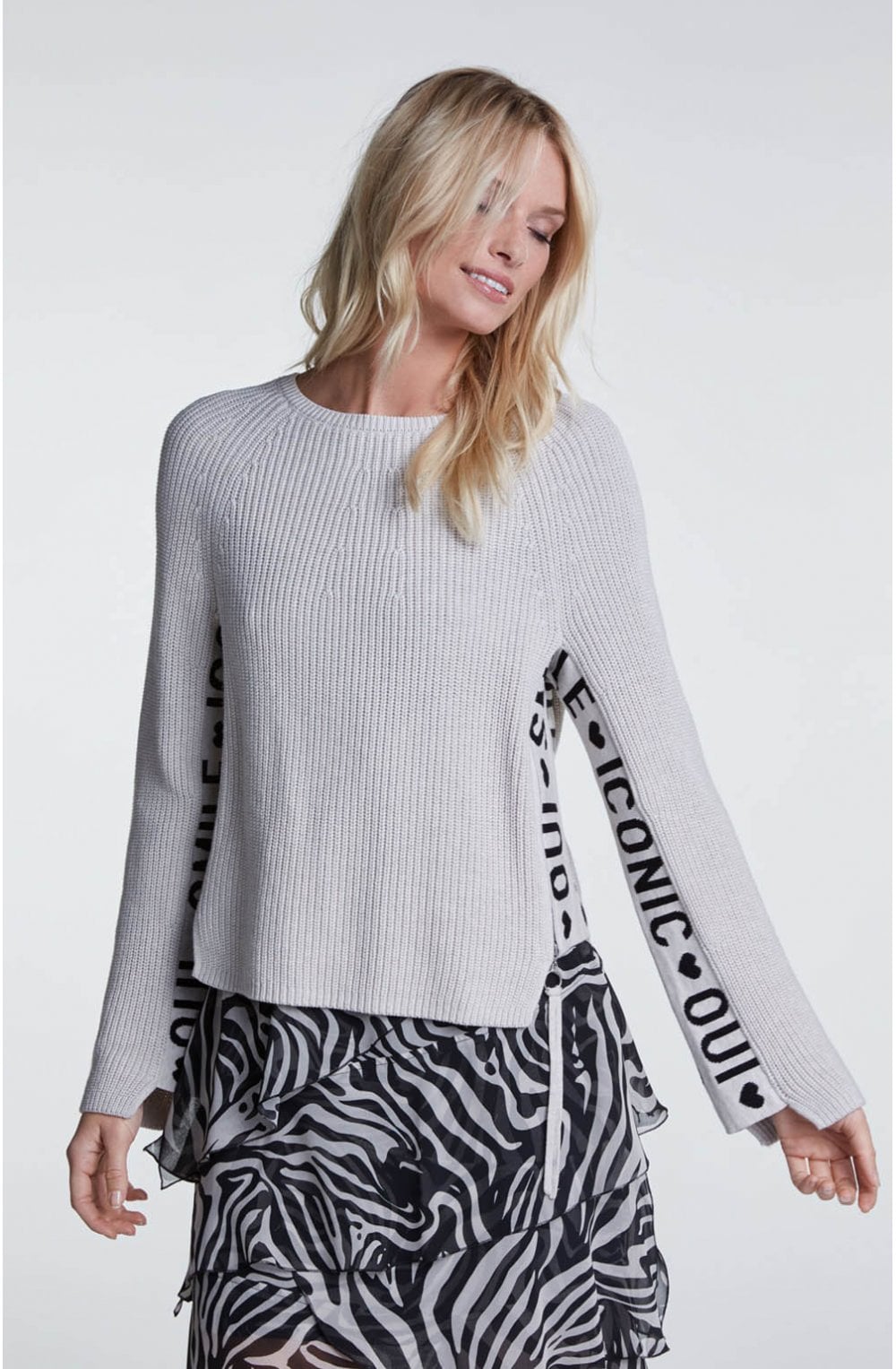 Off White Ribbed Knit Jumper