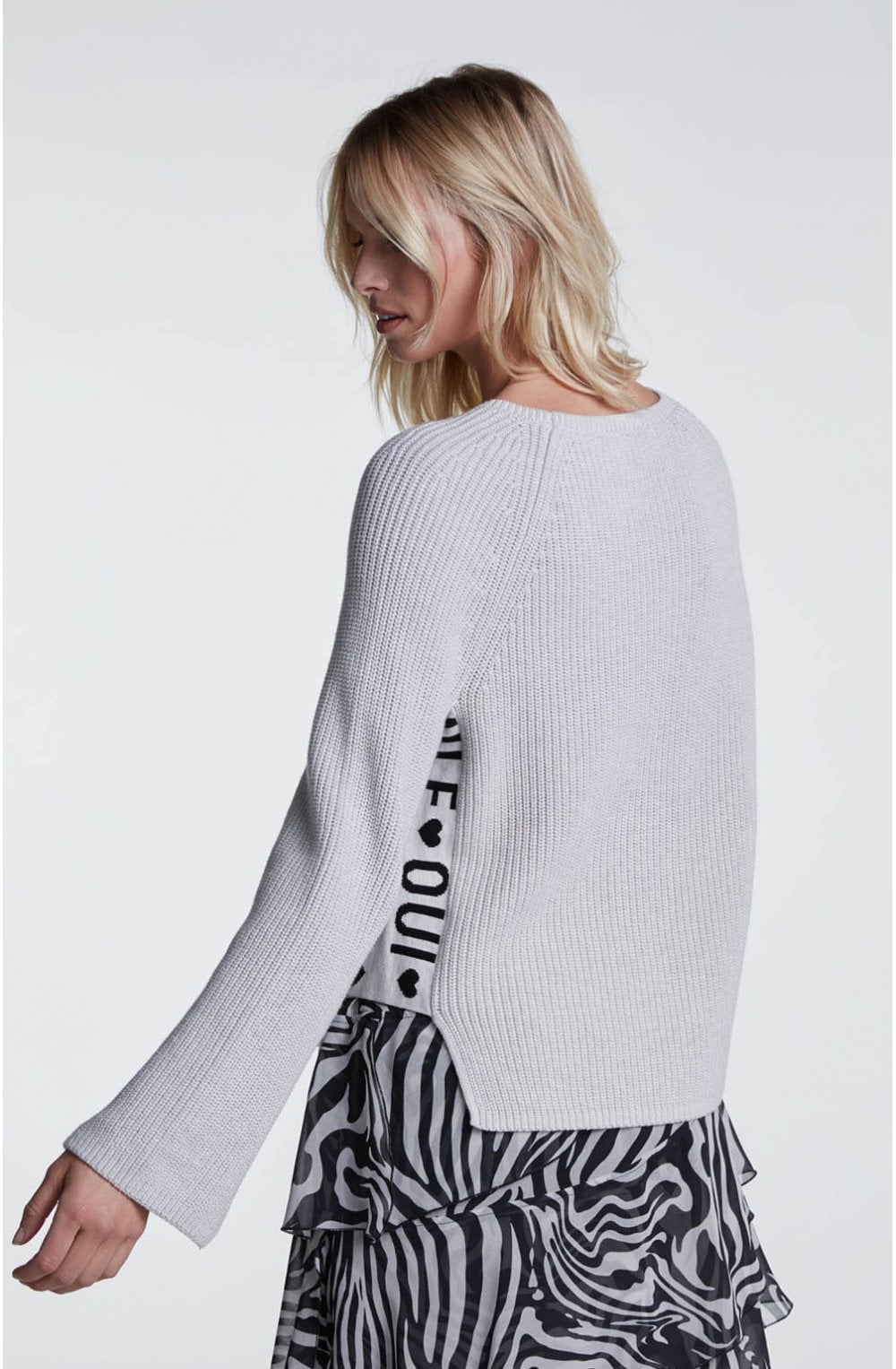 Off White Ribbed Knit Jumper