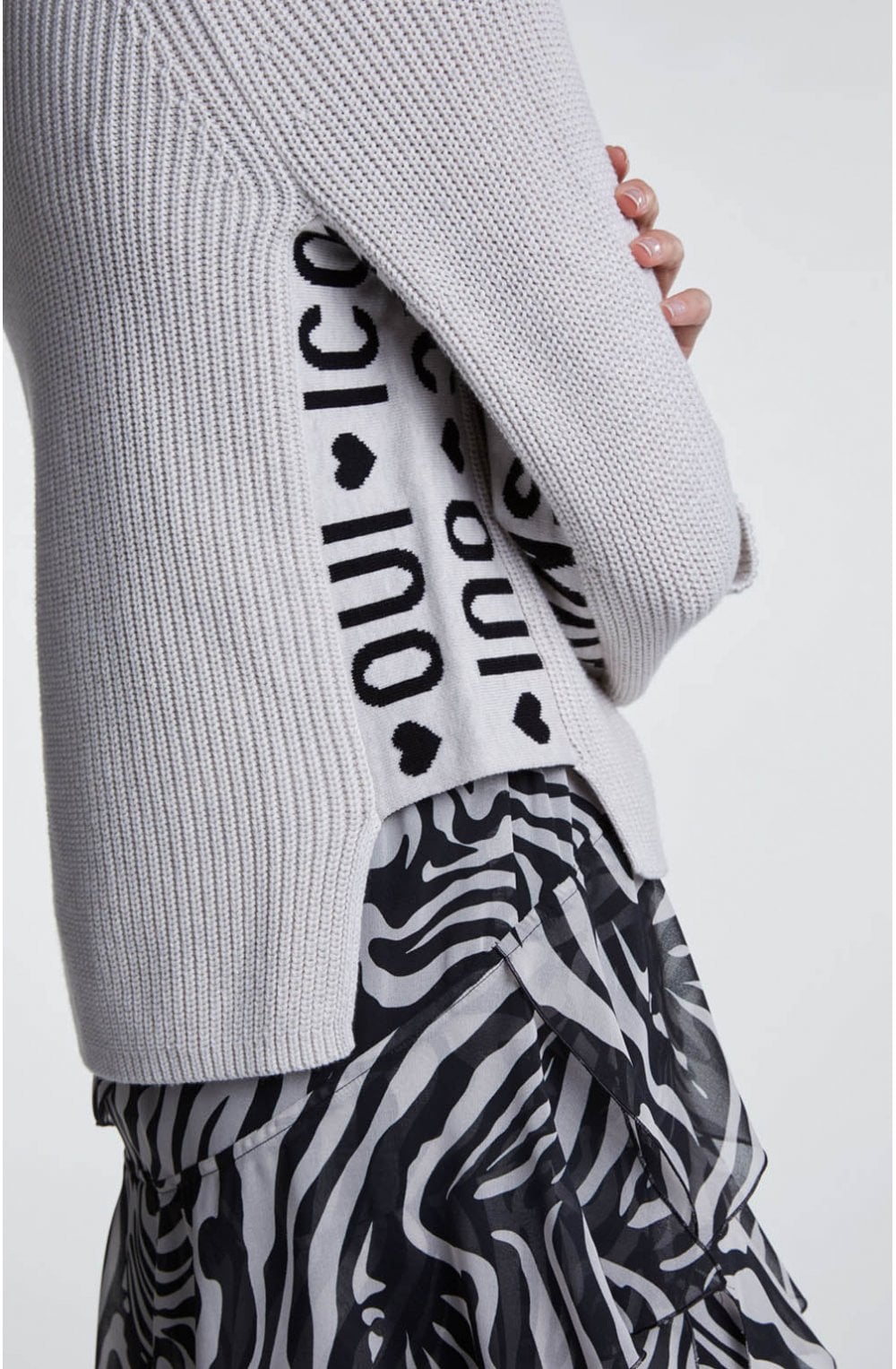Off White Ribbed Knit Jumper