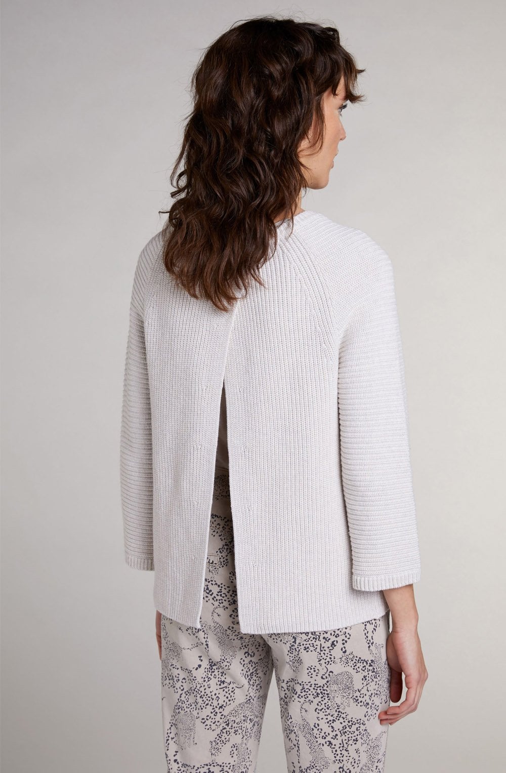 Off White Ribbed Knit Jumper