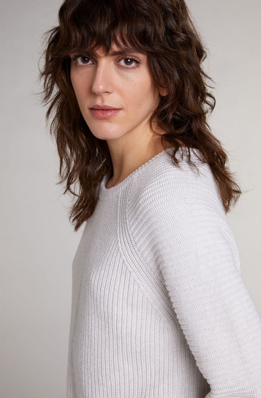 Off White Ribbed Knit Jumper