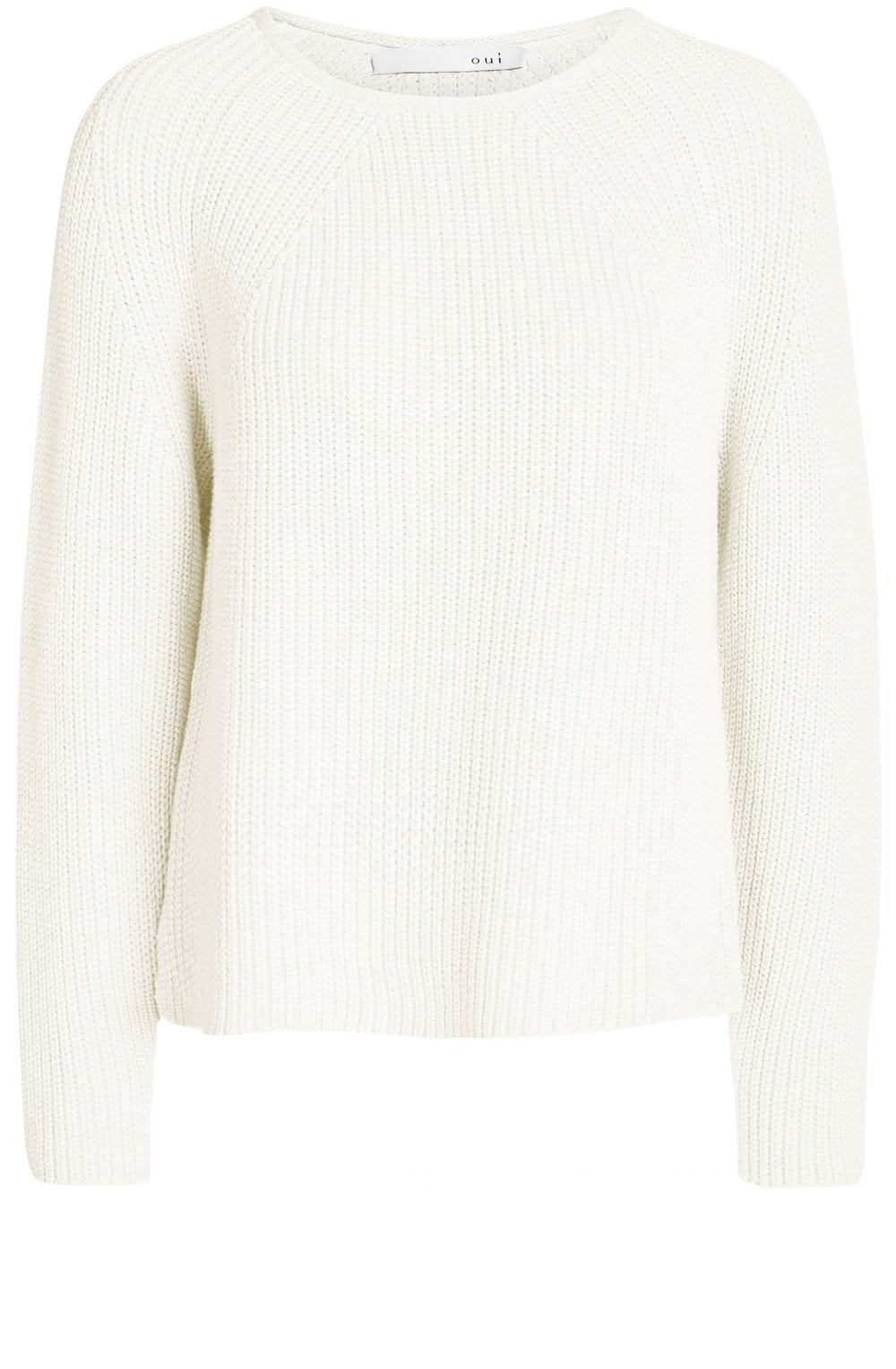 Off White Ribbed Knit Sweater