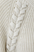 Off White Ribbed Knit Tie Detail Jumper