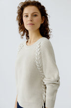 Off White Ribbed Knit Tie Detail Jumper